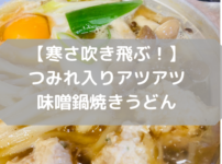 【寒さ吹き飛ぶ！】 つみれ入りアツアツ 味噌鍋焼きうどん